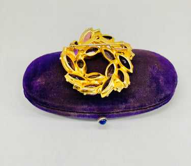 Two Tone Purple Marquise Rhinestone Brooch Jewelry Bloomers and Frocks